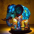 Stained Glass Table Lamp Animal Decorative Glass Table Light with USB Power Supply