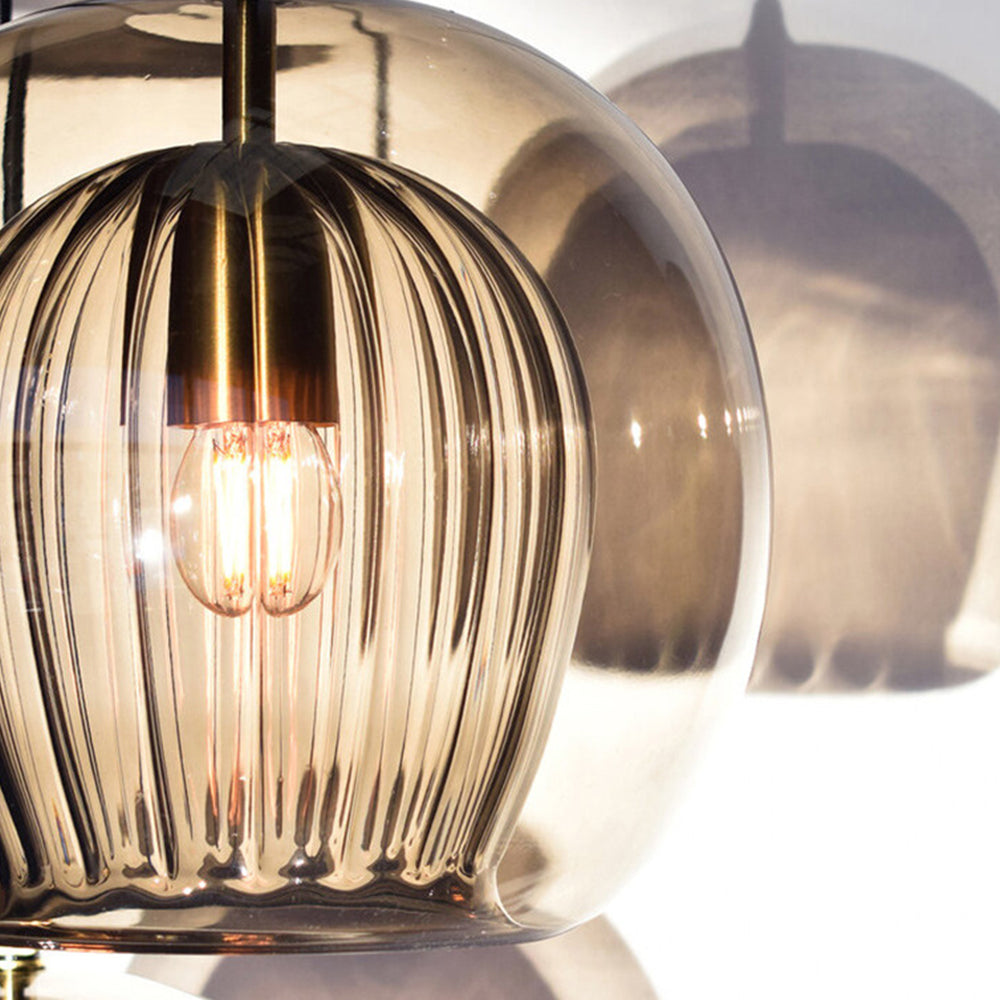 Glass Globe Pendant Light Clear or Amber Glass Pendant Lights with E27 Bulb Included