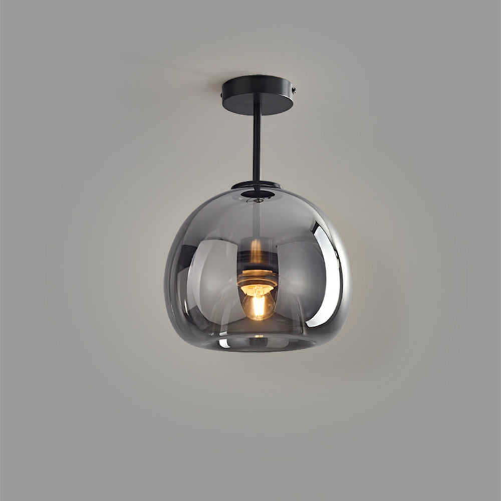 Flush Mount Ceiling Light Glass Shade Bedroom Ceiling Lights with E27 and E26 Fitting