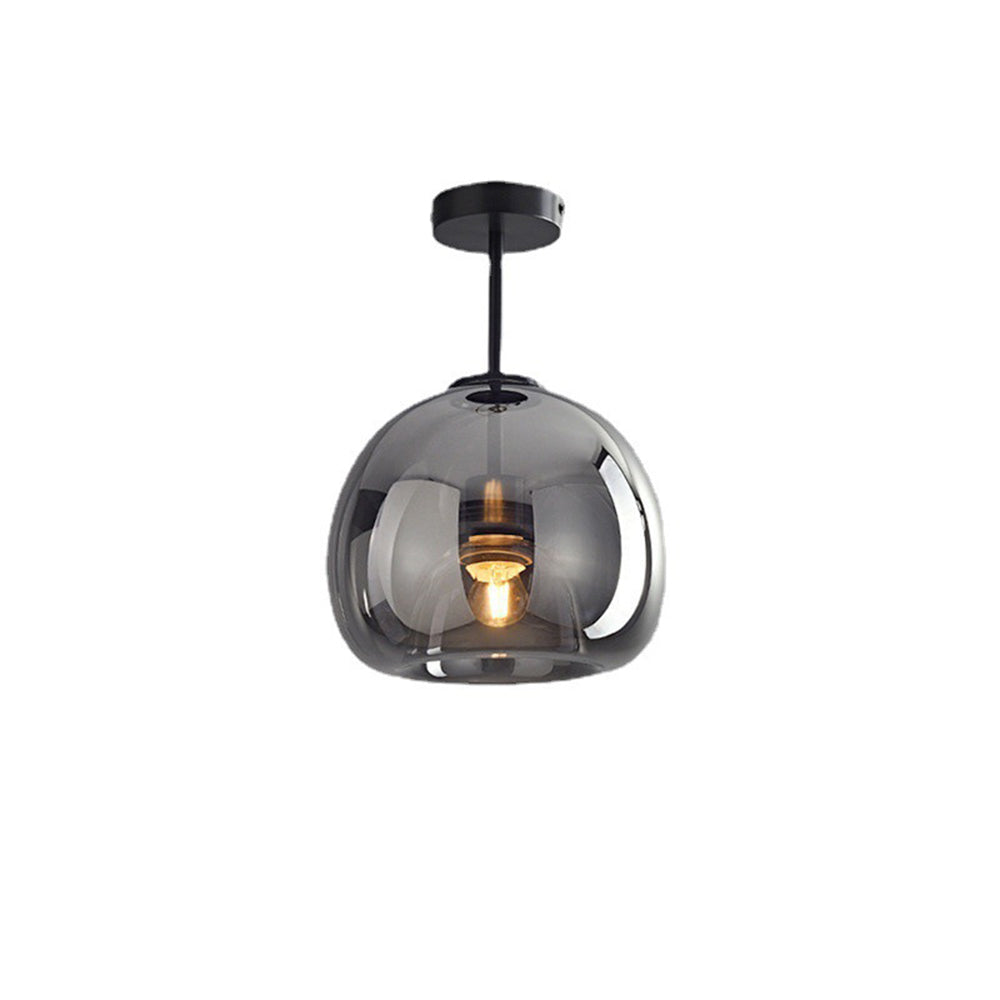 Flush Mount Ceiling Light Glass Shade Bedroom Ceiling Lights with E27 and E26 Fitting