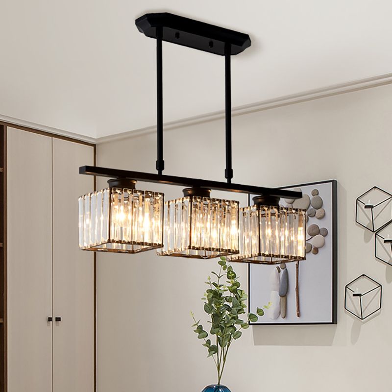 Pendant Light Multi Head Glass Island Light with Three or Four Lamps and E27 Base