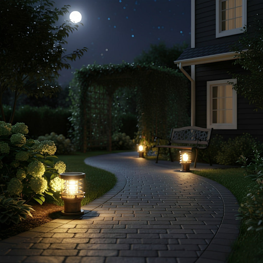 Modern Outdoor Lighting LED Garden Bollard Light with IP65 Waterproof Solar or Wired
