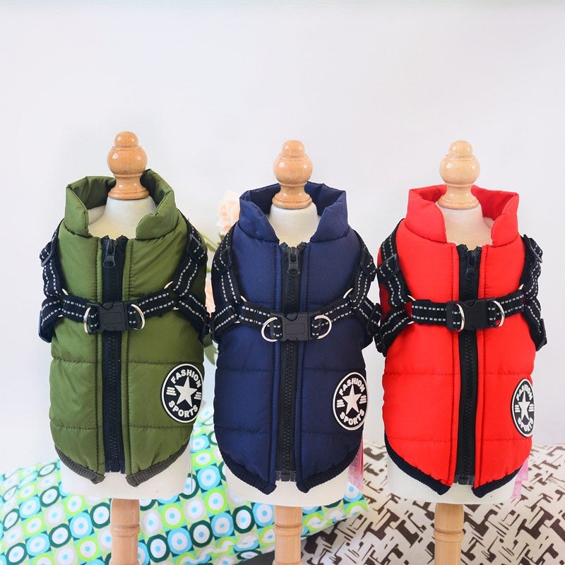 Waterproof Jacket for Dogs Insulated with Reflective Harness Function