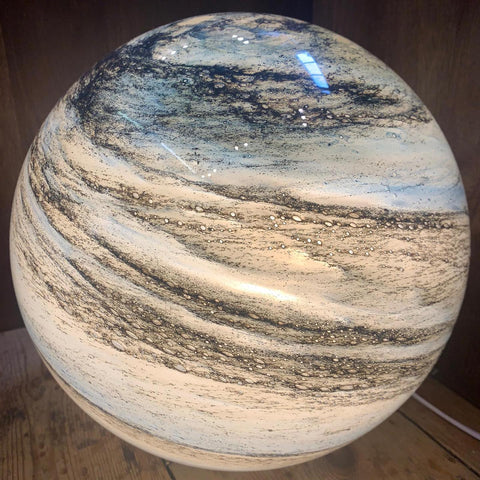 Glass Moon Table Lamp Modern Bedside Table Lamps with 16 Colors and Remote Control