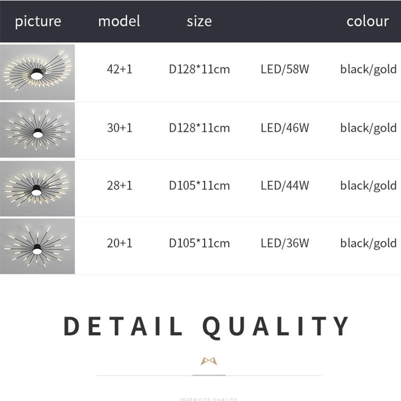 Ceiling Light Fireworks LED Modern Ceiling Lamp in Five Wattages from 18 to 42 W