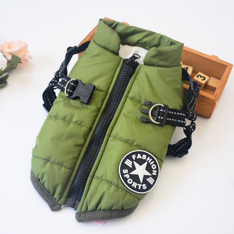 Waterproof Jacket for Dogs Insulated with Reflective Harness Function