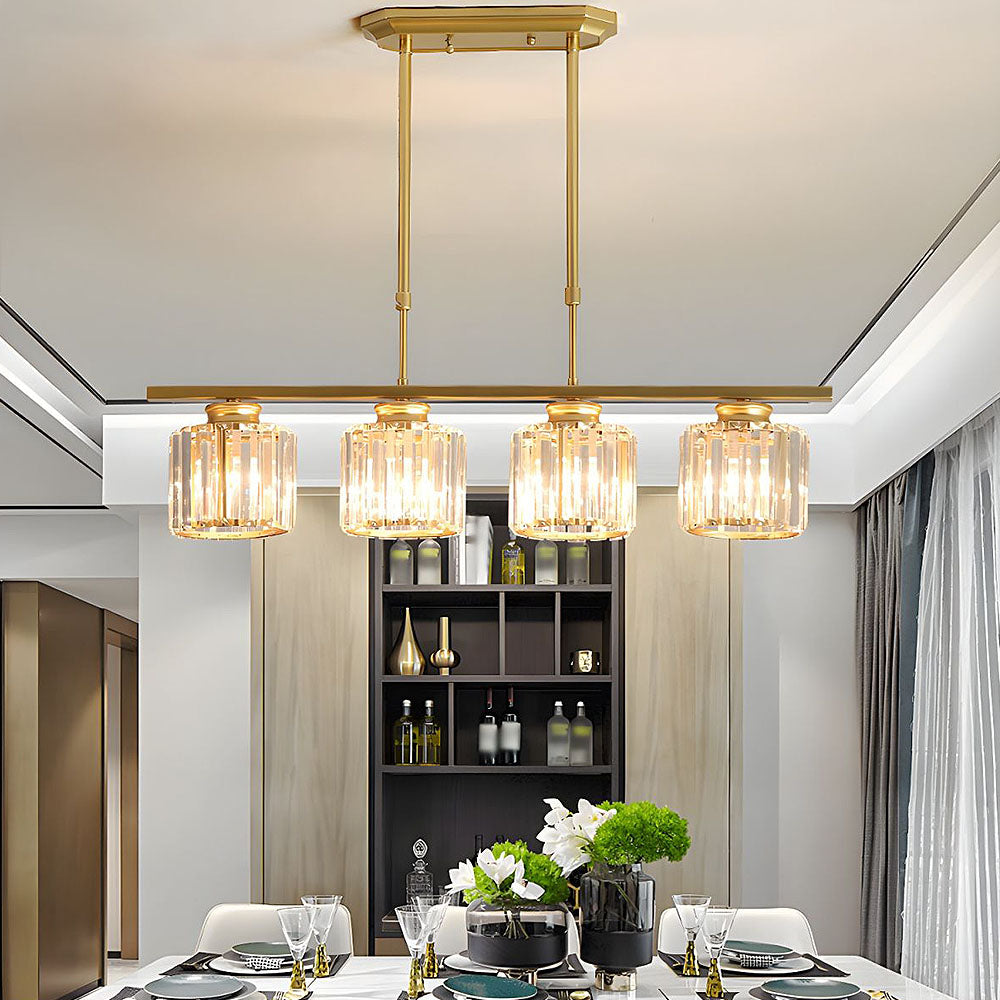 Pendant Light Multi Head Glass Island Light with Three or Four Lamps and E27 Base