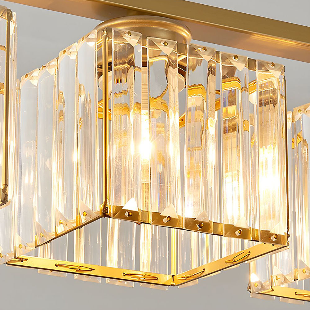 Pendant Light Multi Head Glass Island Light with Three or Four Lamps and E27 Base