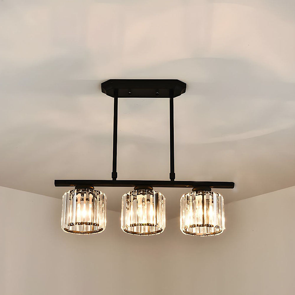 Pendant Light Multi Head Glass Island Light with Three or Four Lamps and E27 Base