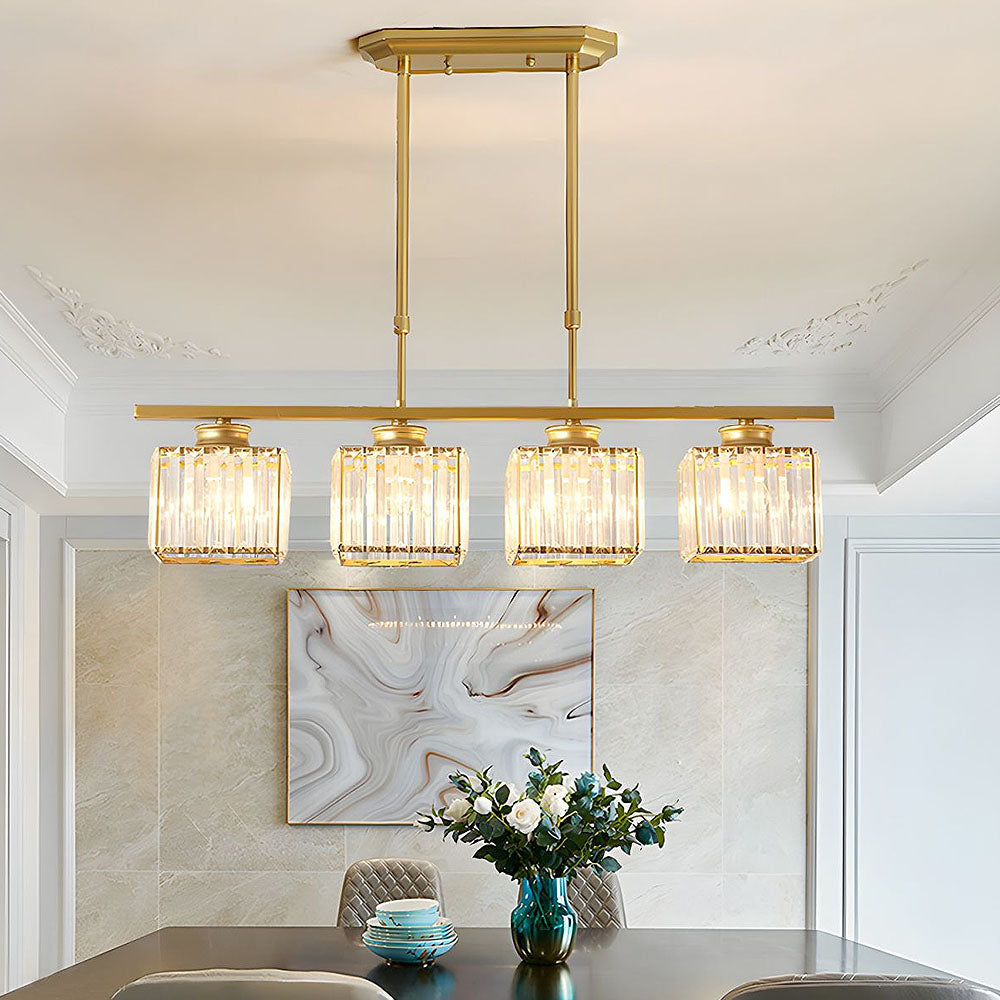 Pendant Light Multi Head Glass Island Light with Three or Four Lamps and E27 Base