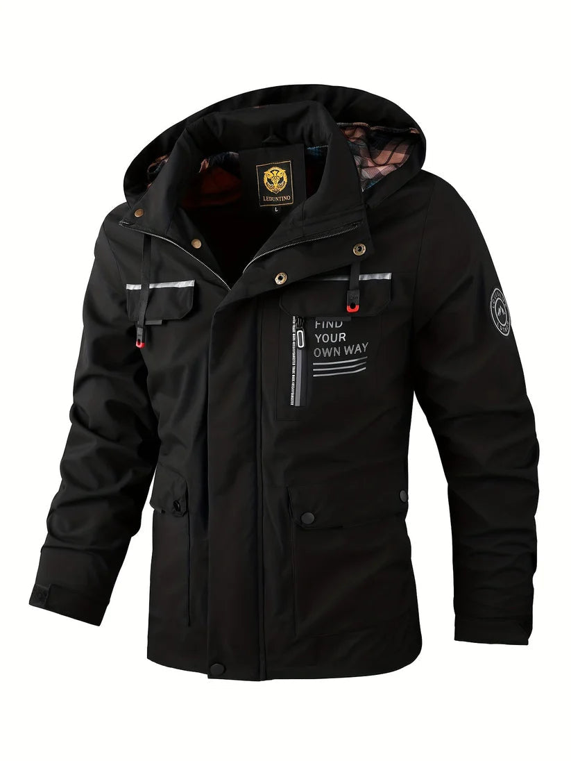 Waterproof Jacket Winter for Men with Insulated Lining and Adjustable Hood