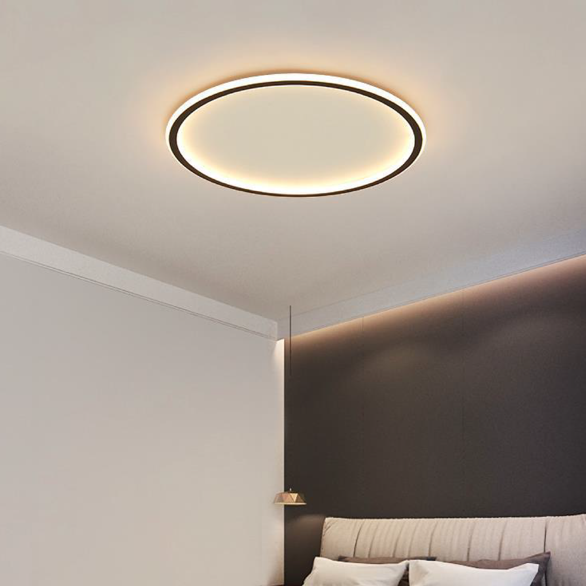 Scandinavian Ceiling Light Round LED Bedroom Ceiling Lights in Six Sizes up to 80 cm