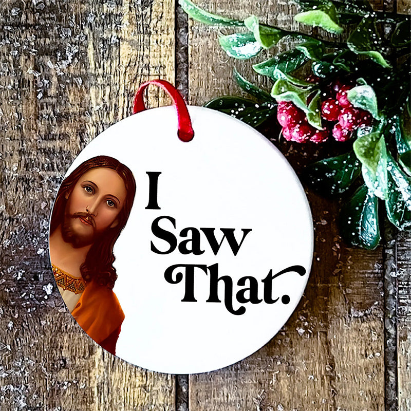Christmas Decorations Engraved Metal Message Ornament in Silver Finish