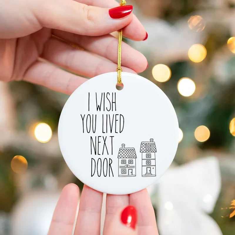 Christmas Decorations Engraved Metal Message Ornament in Silver Finish