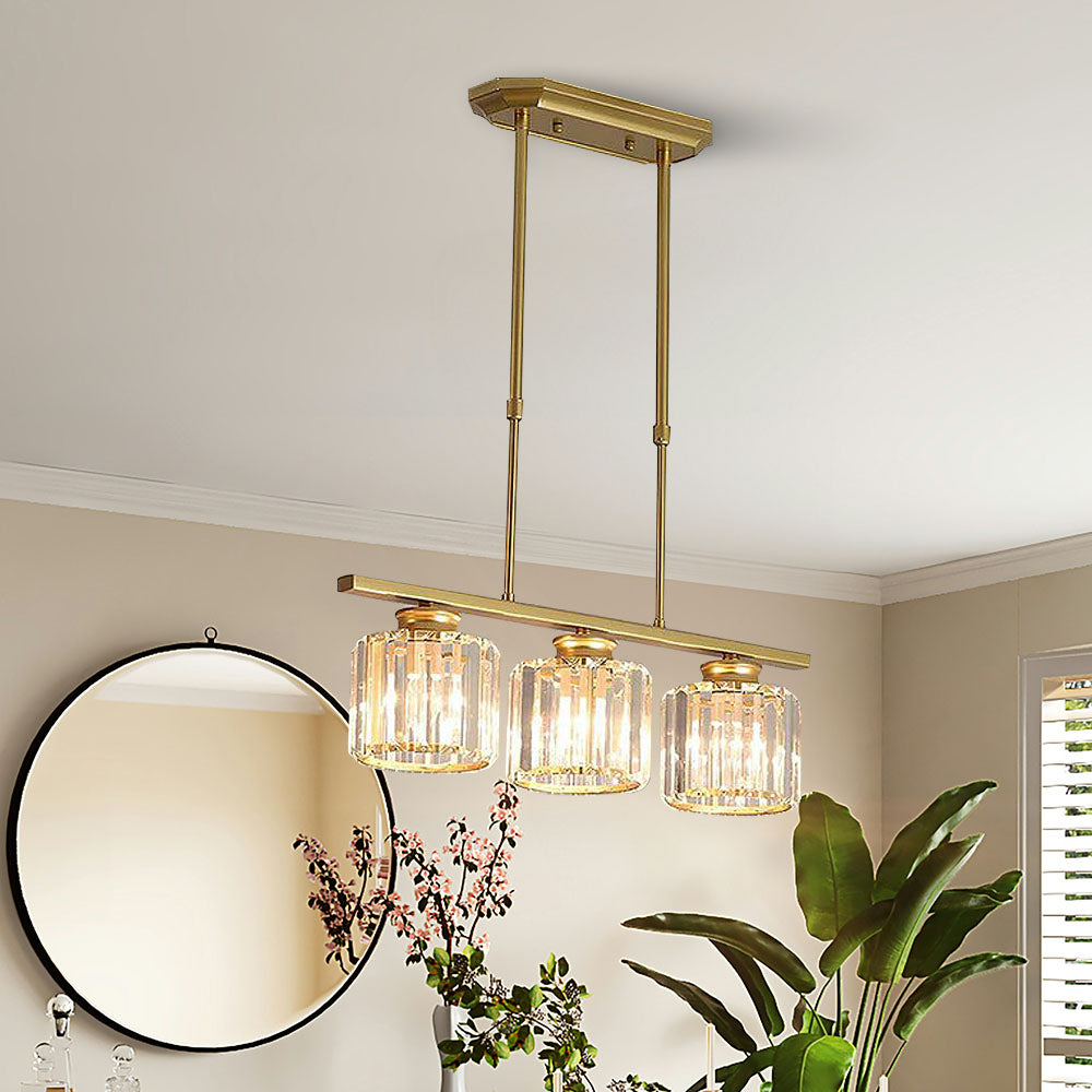 Pendant Light Multi Head Glass Island Light with Three or Four Lamps and E27 Base