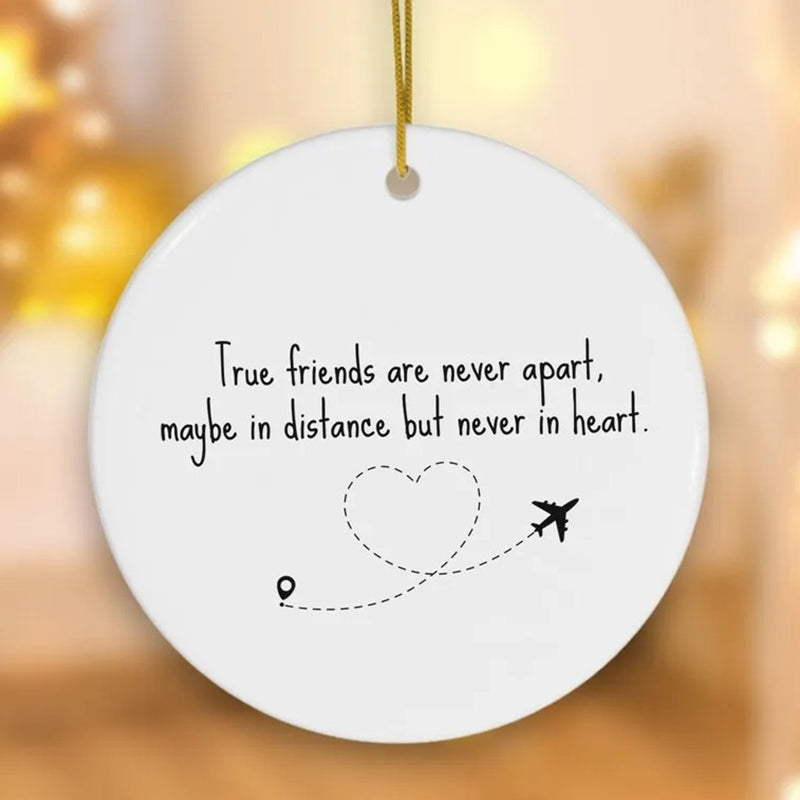 Christmas Decorations Engraved Metal Message Ornament in Silver Finish
