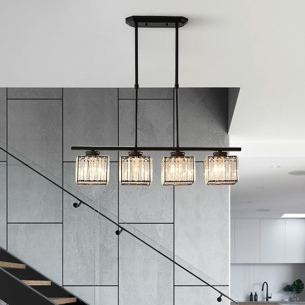Pendant Light Multi Head Glass Island Light with Three or Four Lamps and E27 Base