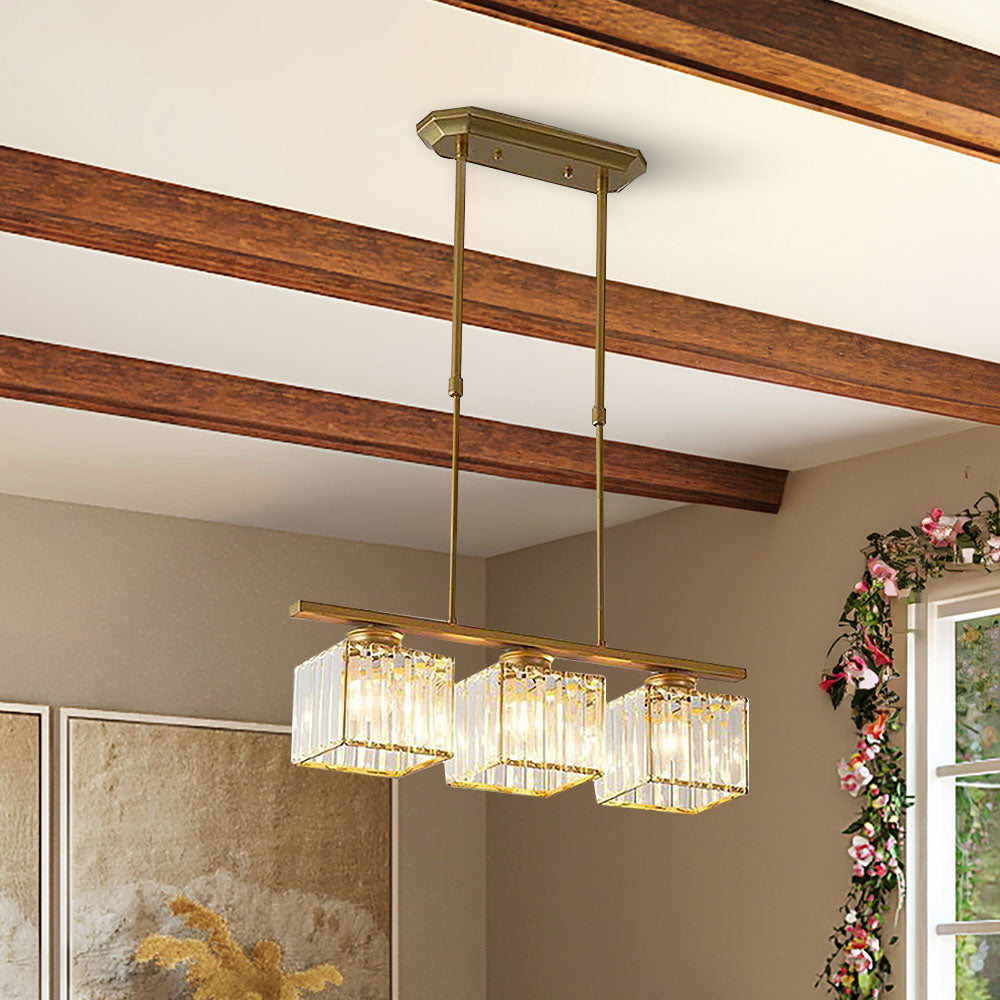 Pendant Light Multi Head Glass Island Light with Three or Four Lamps and E27 Base