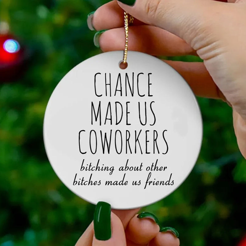 Christmas Decorations Engraved Metal Message Ornament in Silver Finish