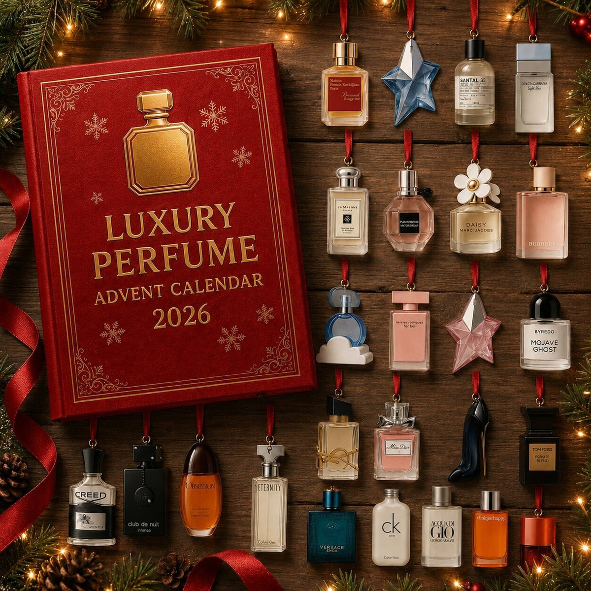 Advent Calendar Perfume Bottle Designs with 24 Decorative Doors for December
