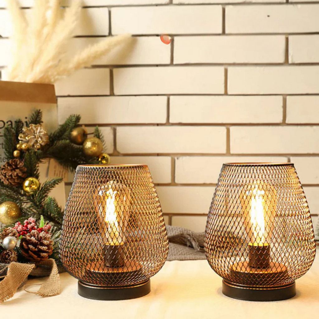 Portable Table Lamp Wireless LED Metal Bedroom Lamps with 300 Lumens Warm Light