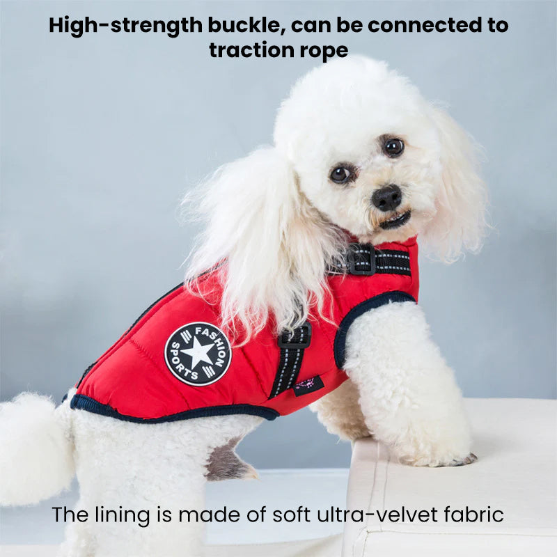 Waterproof Jacket for Dogs Insulated with Reflective Harness Function