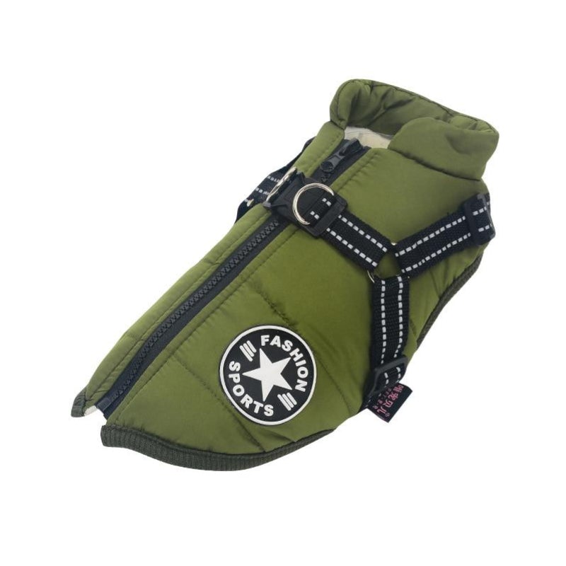 Waterproof Jacket for Dogs Insulated with Reflective Harness Function