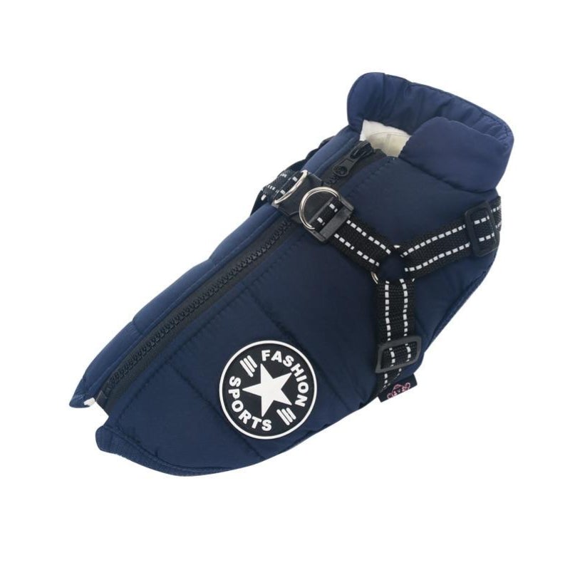Waterproof Jacket for Dogs Insulated with Reflective Harness Function