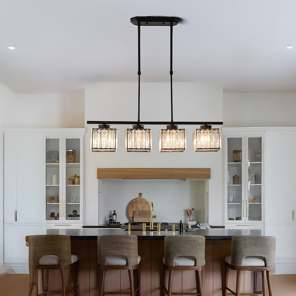 Pendant Light Multi Head Glass Island Light with Three or Four Lamps and E27 Base