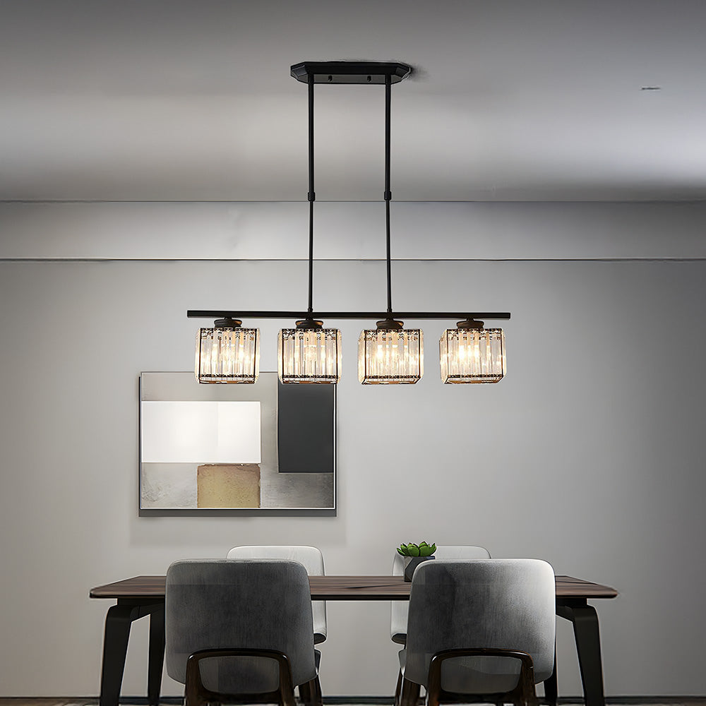 Pendant Light Multi Head Glass Island Light with Three or Four Lamps and E27 Base