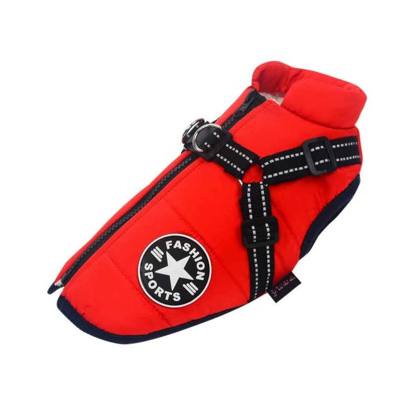 Waterproof Jacket for Dogs Insulated with Reflective Harness Function