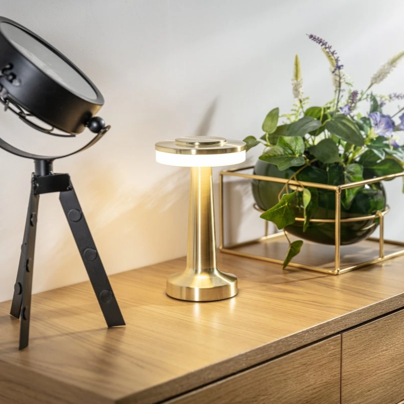 Portable Table Lamp Cordless Rechargeable Retro Table Lamp with Dimming and USB-C Charging