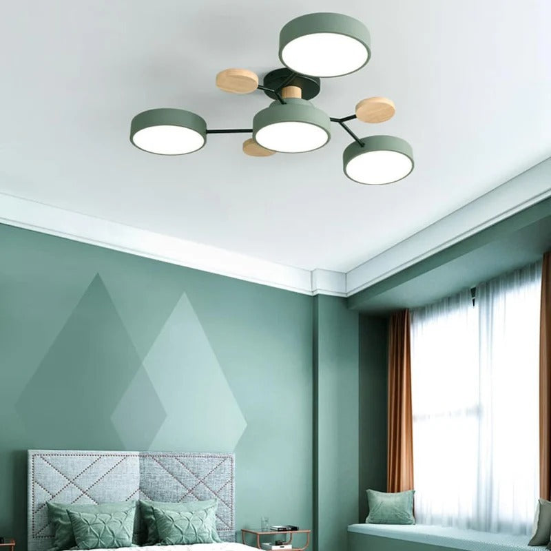 Semi Flush Chandelier Ceiling Light Round Iron LED Dining Room Chandelier to 6720 Lumens