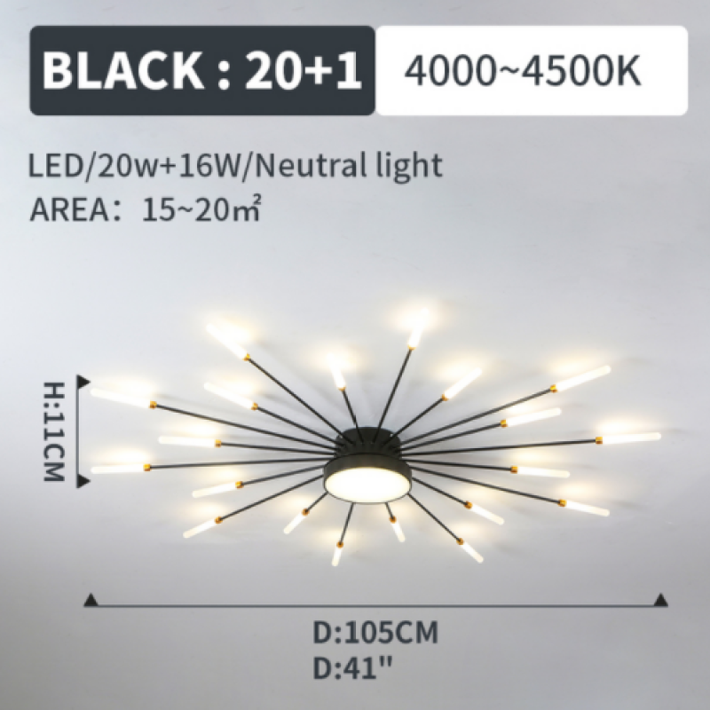 Ceiling Light Fireworks LED Modern Ceiling Lamp in Five Wattages from 18 to 42 W