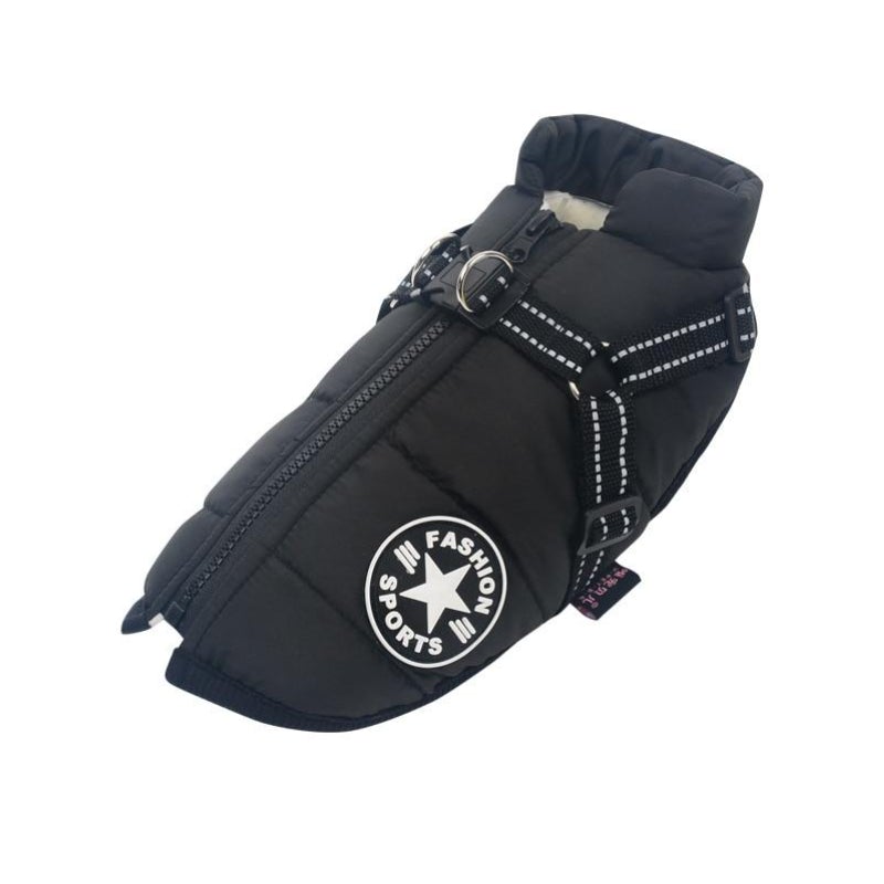 Waterproof Jacket for Dogs Insulated with Reflective Harness Function
