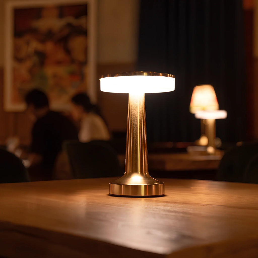 Portable Table Lamp Cordless Rechargeable Retro Table Lamp with Dimming and USB-C Charging