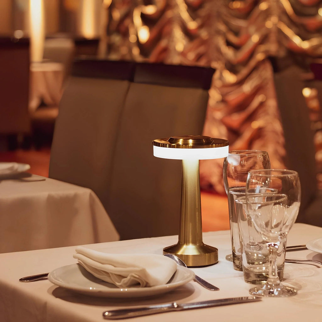 Portable Table Lamp Cordless Rechargeable Retro Table Lamp with Dimming and USB-C Charging