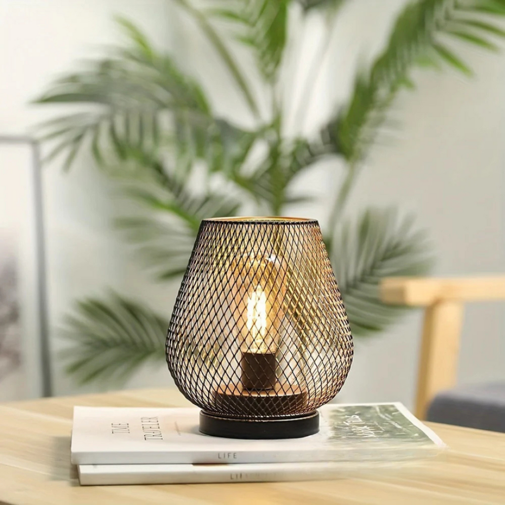 Portable Table Lamp Wireless LED Metal Bedroom Lamps with 300 Lumens Warm Light