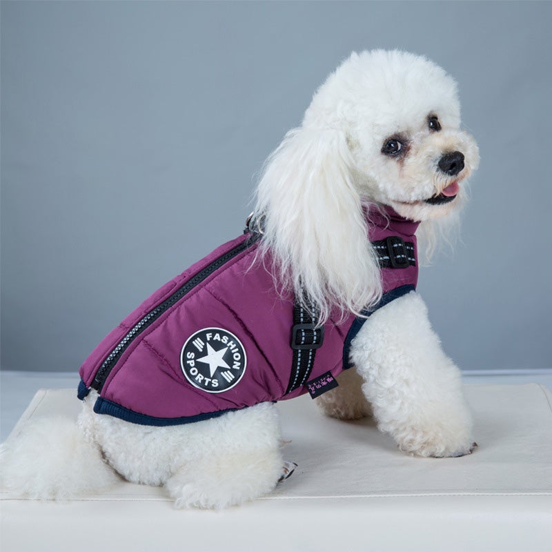Waterproof Jacket for Dogs Insulated with Reflective Harness Function