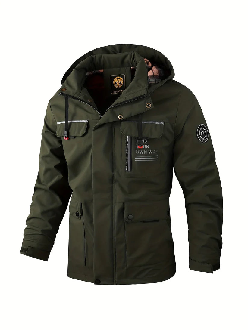 Waterproof Jacket Winter for Men with Insulated Lining and Adjustable Hood