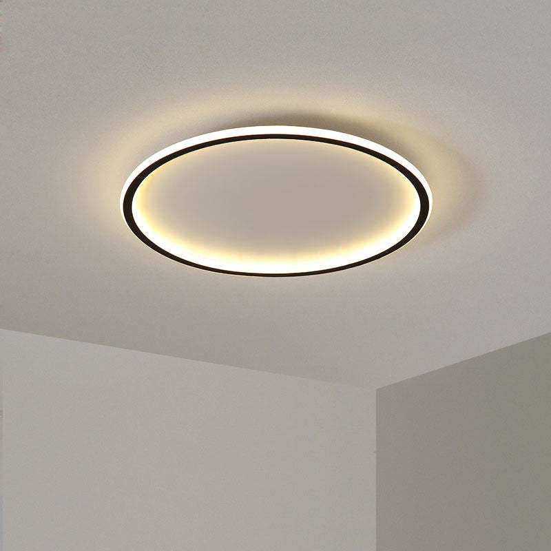 Flush Mount Ceiling Light Modern Round LED with Metal and Acrylic Shade for Indoors