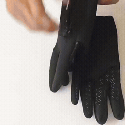 Heated Feeling Gloves Windproof Thermal with Zip and Silicone Palm Grip