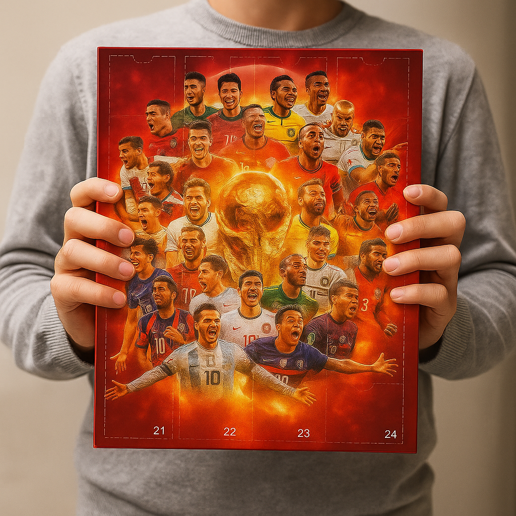 Advent Calendar Football Figures Collectable Set in Sturdy Card and Plastic