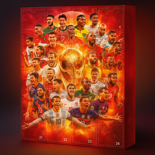 Advent Calendar Football Figures Collectable Set in Sturdy Card and Plastic