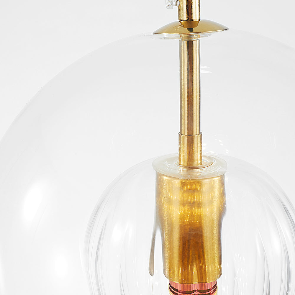 Glass Globe Pendant Light Clear or Amber Glass Pendant Lights with E27 Bulb Included