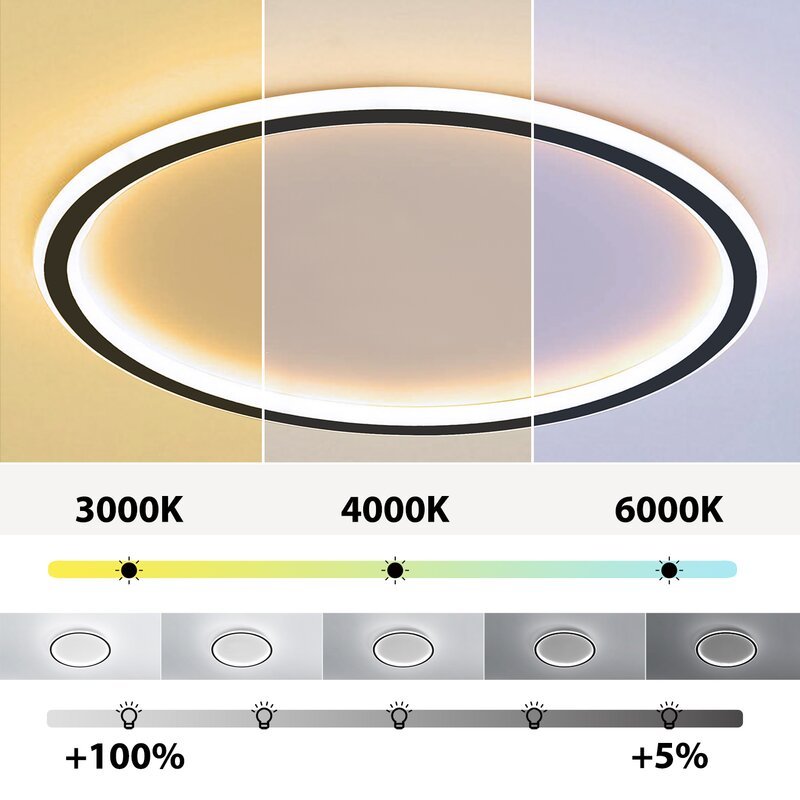 Flush Mount Ceiling Light Modern Round LED with Metal and Acrylic Shade for Indoors