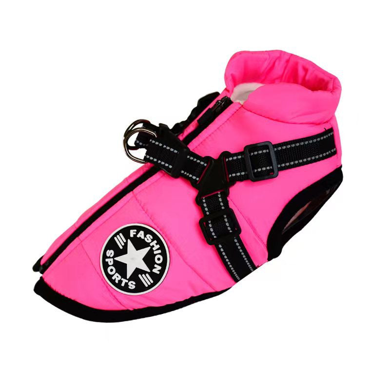 Waterproof Jacket for Dogs Insulated with Reflective Harness Function