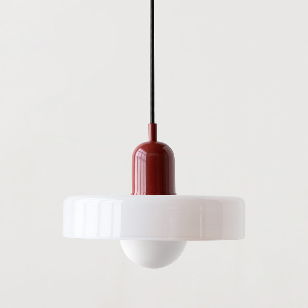 Glass Pendant Light Bauhaus Ring Shade Glass Lamp with Adjustable Cable to 150 cm
