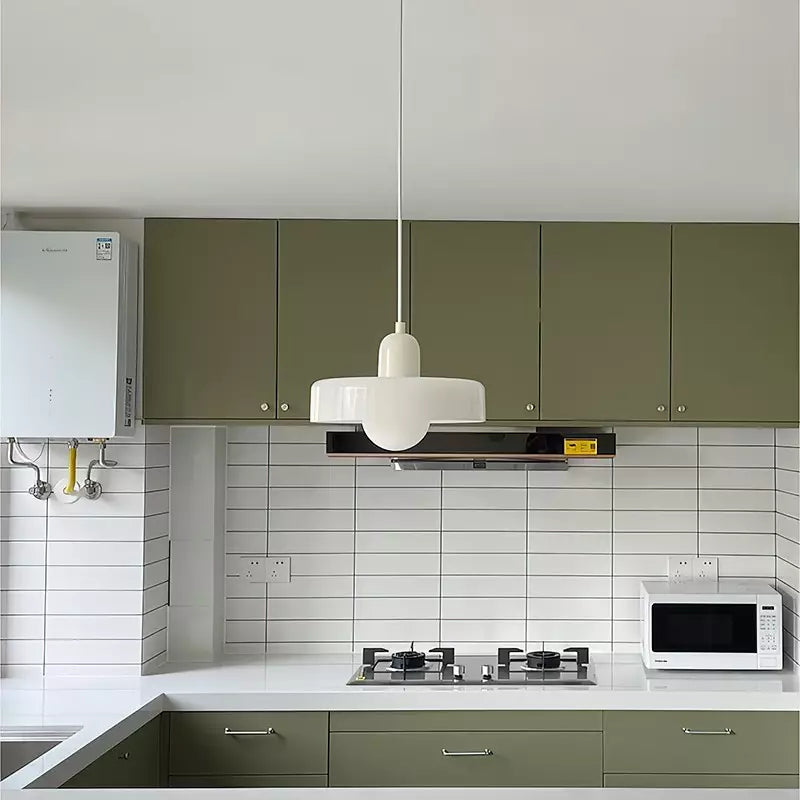Glass Pendant Light Bauhaus Ring Shade Glass Lamp with Adjustable Cable to 150 cm