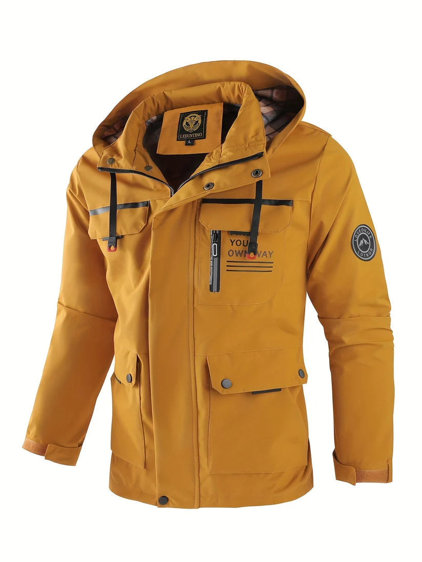 Waterproof Jacket Winter for Men with Insulated Lining and Adjustable Hood